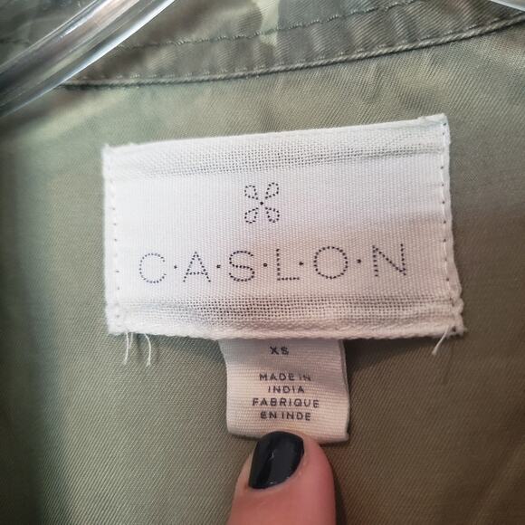 Caslon Nordstrom Camo Lightweight Utility Pocket Jacket Embroidered XS - Picture 11 of 11